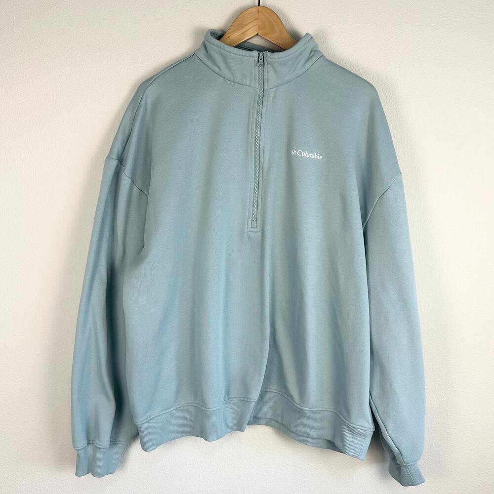 COLUMBIA Women's Aldermore Half Zip Fleece Pullover Crushed Blue XL - Picture 5 of 9